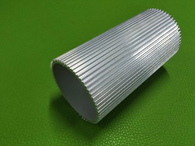 南京铝材厂定制铝合金散热圆管  带齿纹圆筒状散热铝型材